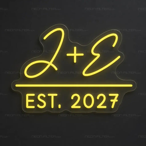J + E Est. 2027 Neon Sign for Wedding Decor - Neon Filter