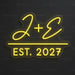 J + E Est. 2027 Neon Sign for Wedding Decor - Neon Filter