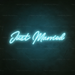 Just Married Neon Light in Glacier blue