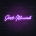 Just Married Neon Light in Hopeless Romantic Purple