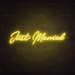 Just Married Neon Light in Paradise Yellow