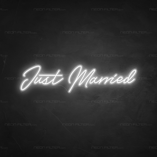 Just Married Neon Light in Snow White