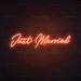 Just Married Neon Light in Sunset Orange