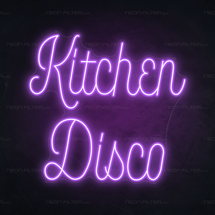 Kitchen Disco Neon Sign in Hopeless Romantic Purple