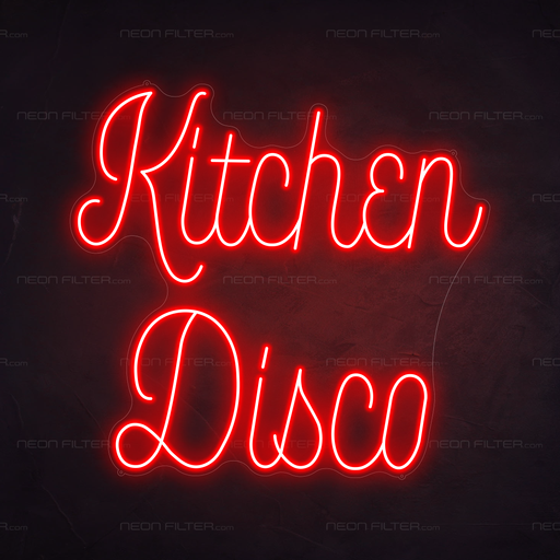 Kitchen Disco Neon Sign in Hot Mama Red