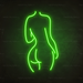 Ladies Back Neon Sign in Glow Up Green