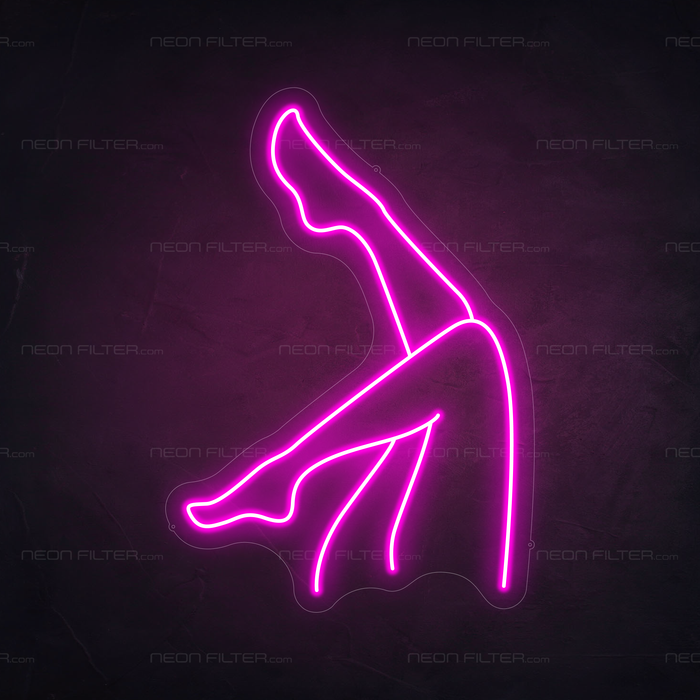 Ladies Legs Neon Sign in Love Potion Pink