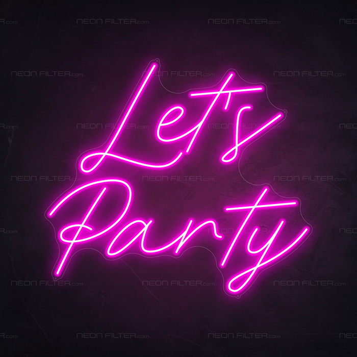 Let's Party Neon Sign in Love Potion Pink