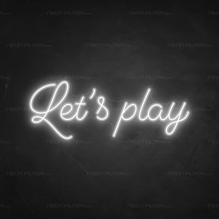 Let's Play Neon Sign in Snow White