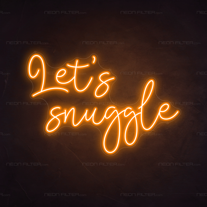 Let's Snuggle Neon Sign in Hey Pumpkin Orange