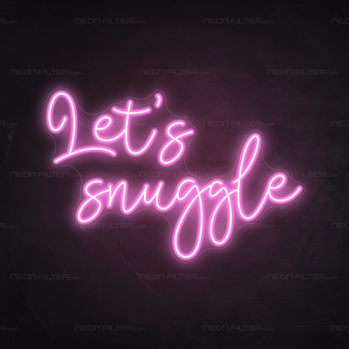 Let's Snuggle Neon Sign in Pastel Pink