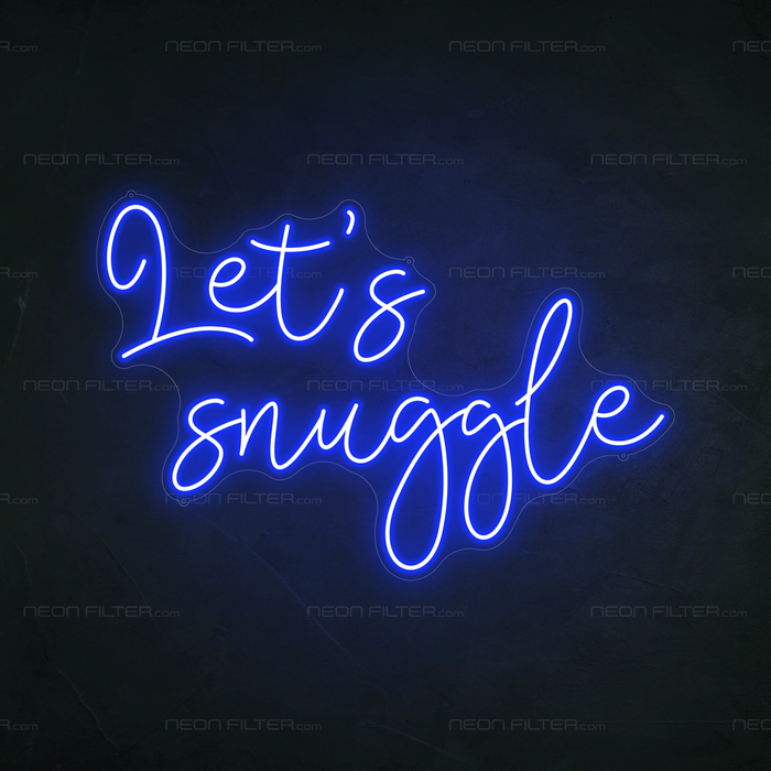 Let's Snuggle Neon Sign in Santorini Blue