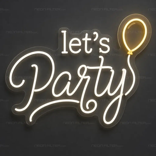 Let's Party Balloon Neon Sign for Wedding Decor - Neon Filter