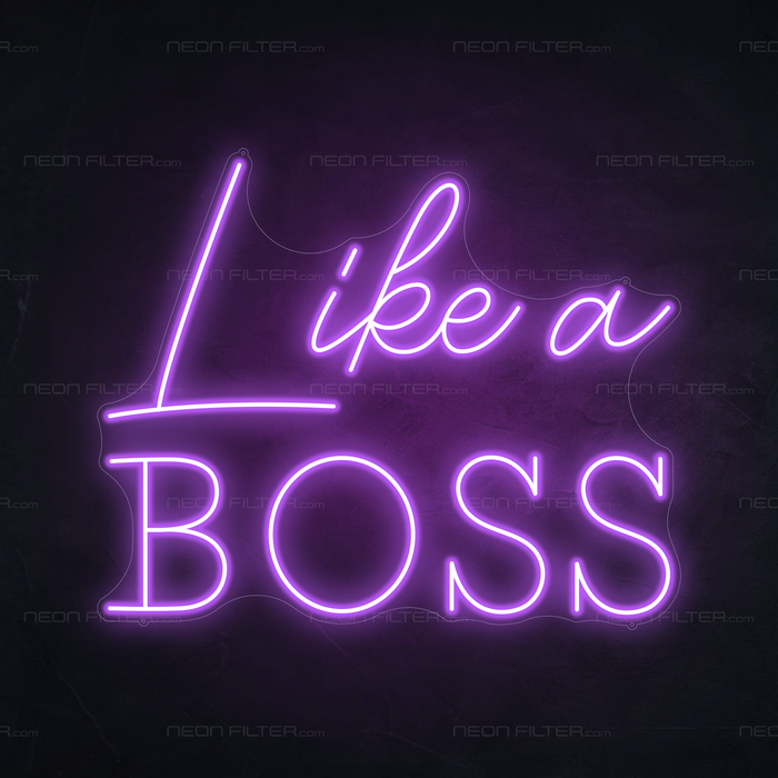 Like A Boss Neon Sign in Hopeless Romantic Purple