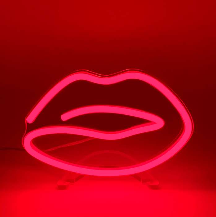 Mini Red Lips Neon Sign