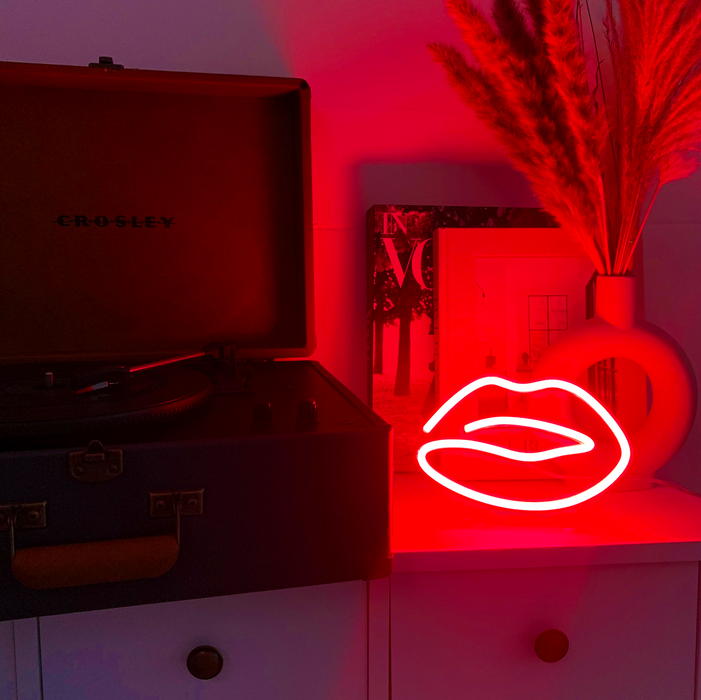 Mini Red Lips Neon Sign