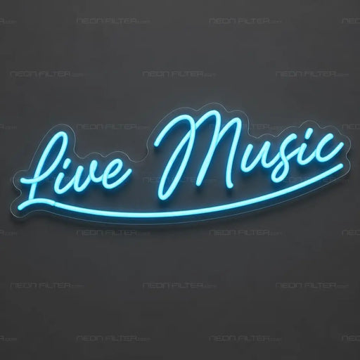 Live Music Script Neon Sign for BarPub Decor - Neon Filter