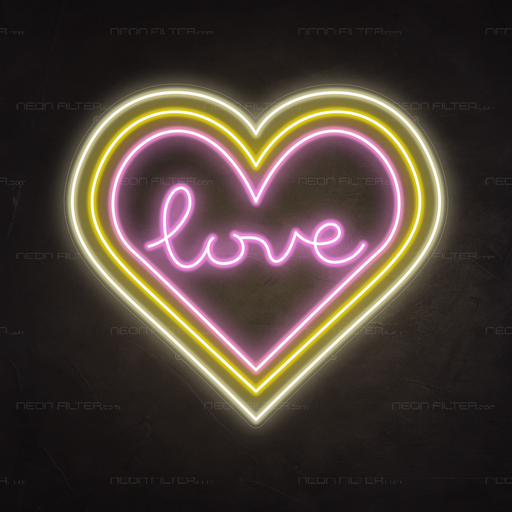 Love Island Love Heart Neon Sign