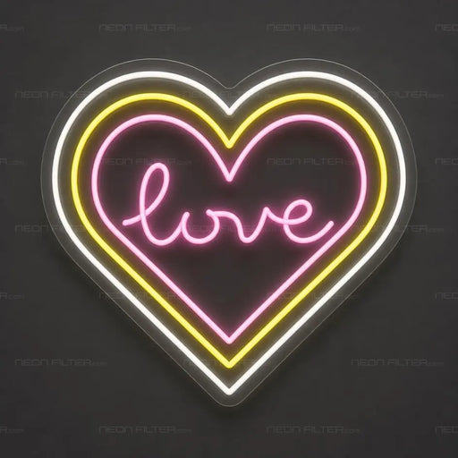 Love Island Love Heart Neon Sign - AI Enabled