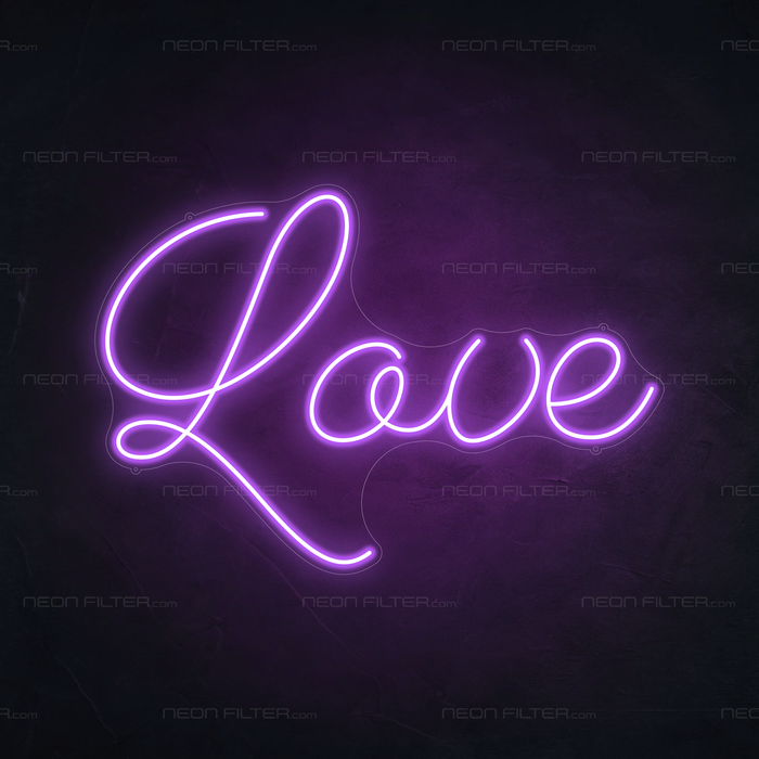 Love Neon Light in Hopeless Romantic Purple