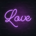 Love Neon Light in Hopeless Romantic Purple