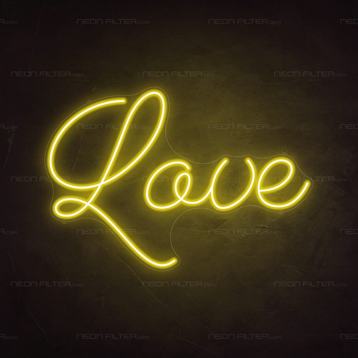 Love Neon Light in Paradise Yellow