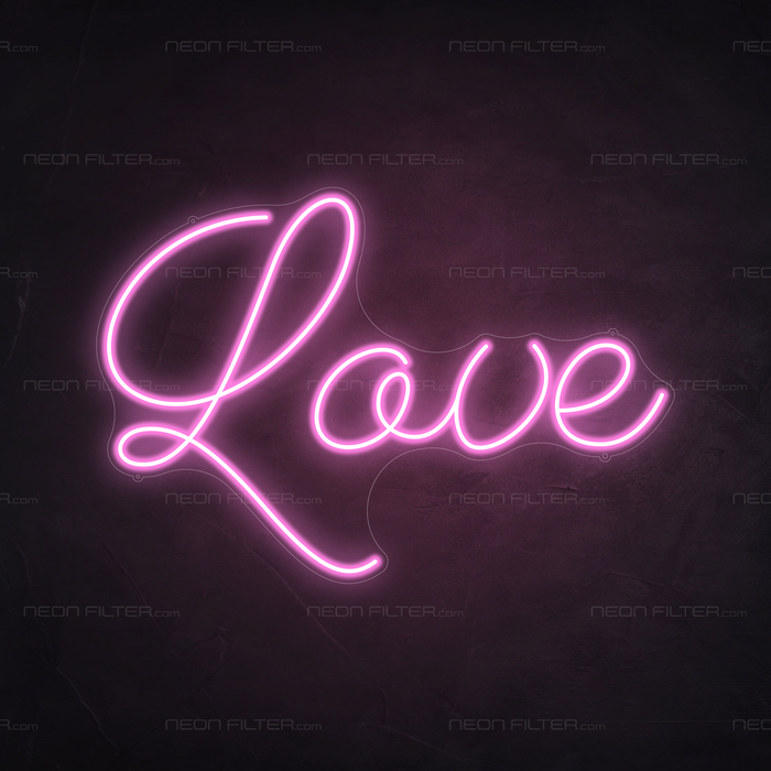 Love Neon Light in Pastel Pink