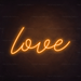 Love Neon Sign in Hey Pumpkin Orange