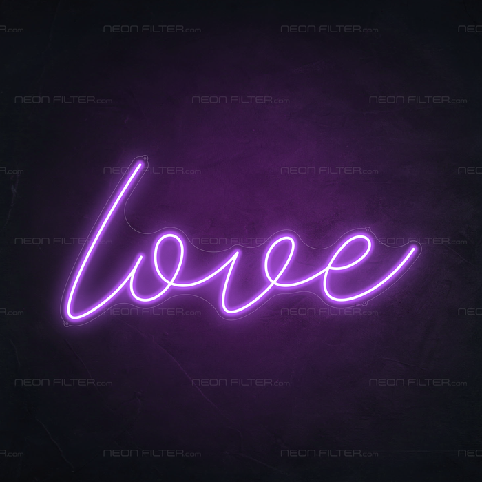 Love Neon Sign in Hopeless Romantic Purple