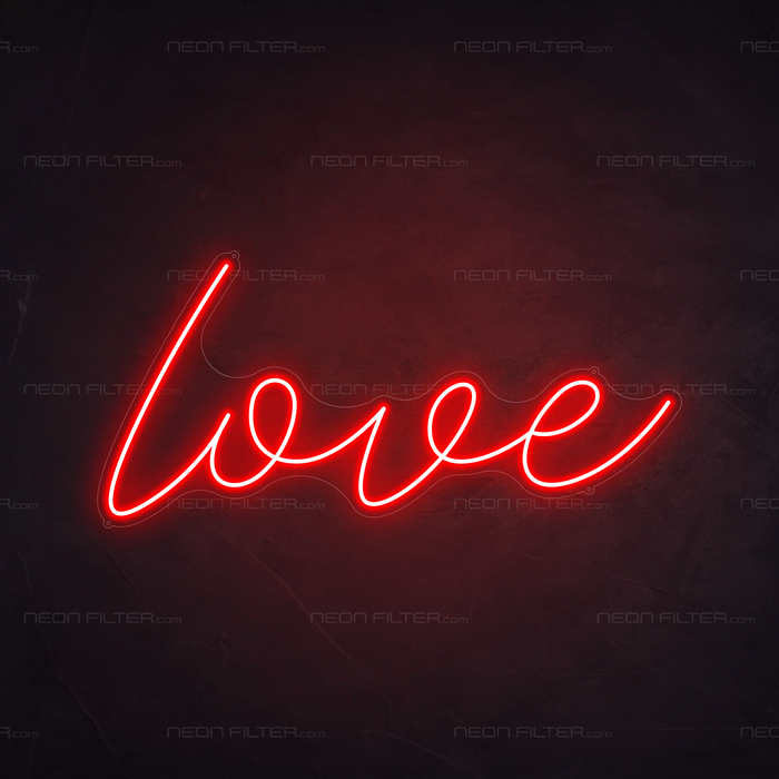 Love Neon Sign in Hot Mama Red