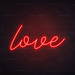 Love Neon Sign in Hot Mama Red