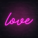 Love Neon Sign in Love Potion Pink