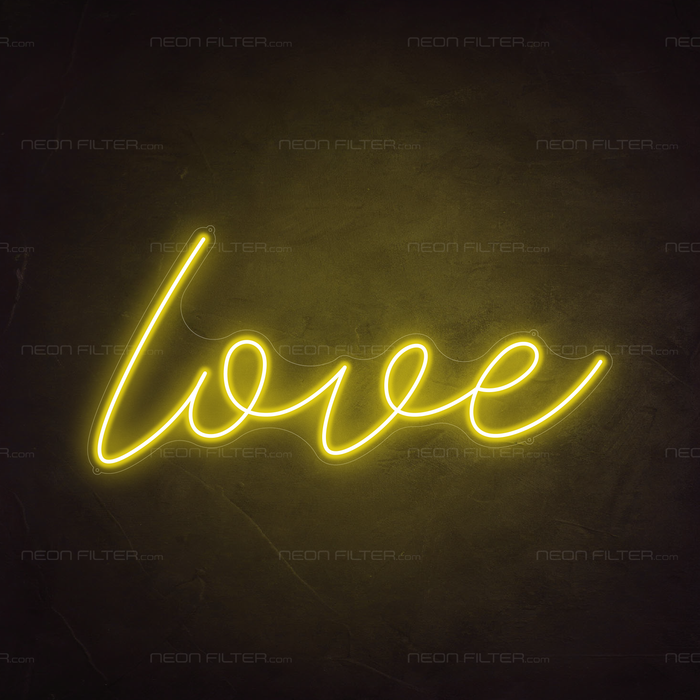 Love Neon Sign in Paradise Yellow