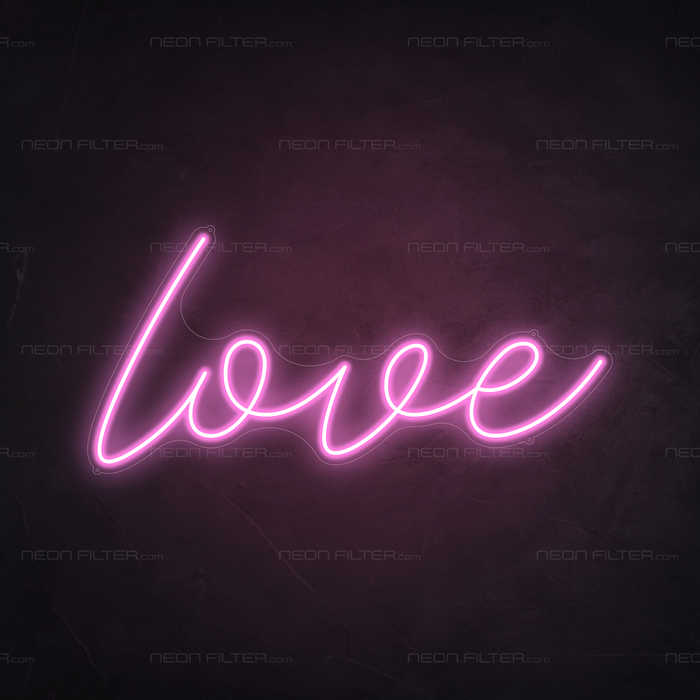 Love Neon Sign in Pastel Pink