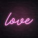 Love Neon Sign in Pastel Pink