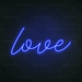 Love Neon Sign in Santorini Blue