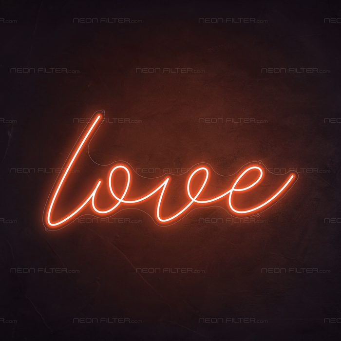 Love Neon Sign in Sunset Orange