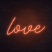 Love Neon Sign in Sunset Orange