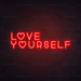 Love Yourself Neon Sign in Hot Mama Red