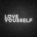 Love Yourself Neon Sign in Snow White