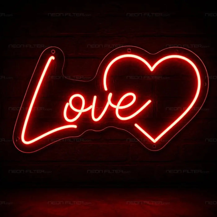 Love Heart Neon Sign for Wedding Decor - Neon Filter