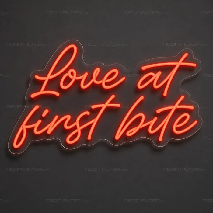Love at First Bite Neon Sign for Kitchen Decor - Neon Filter