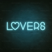 Lovers Neon Sign in Glacier blue