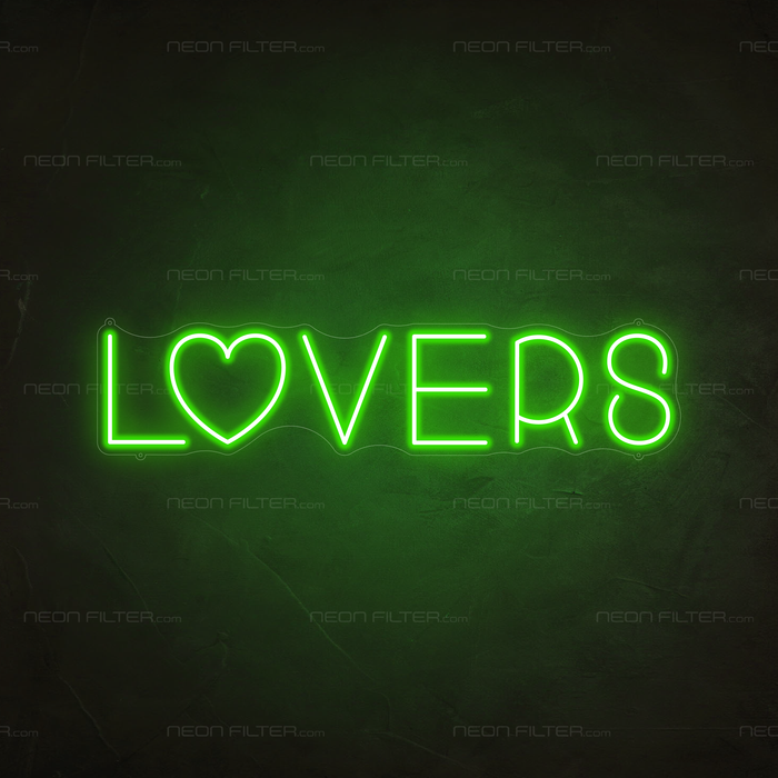 Lovers Neon Sign in Glow Up Green