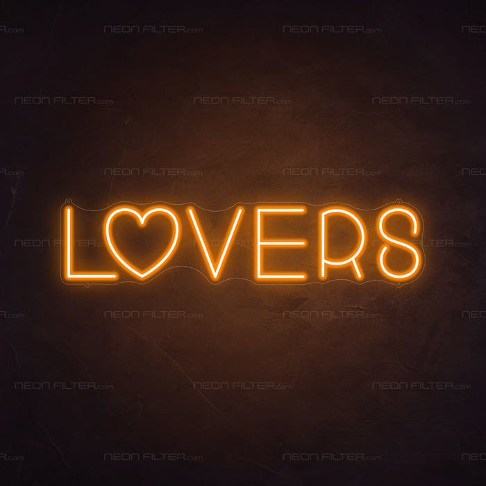 Lovers Neon Sign in Hey Pumpkin Orange