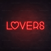 Lovers Neon Sign in Hot Mama Red