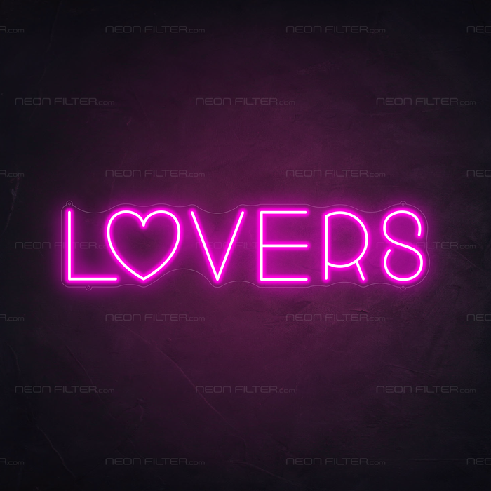 Lovers Neon Sign in Love Potion Pink