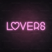 Lovers Neon Sign in Pastel Pink