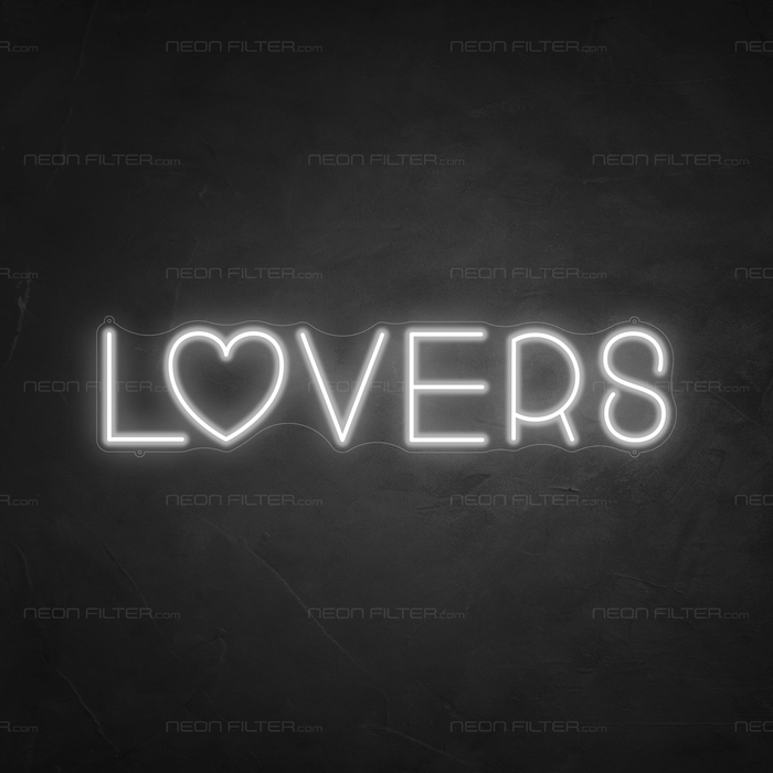 Lovers Neon Sign in Snow White