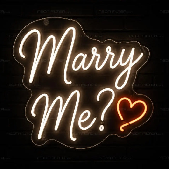 Marry Me Neon Sign for Wedding Decor - Neon Filter